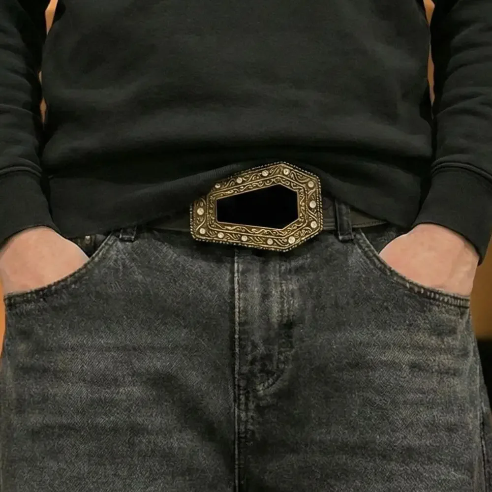 Black coffin with rhinestone details